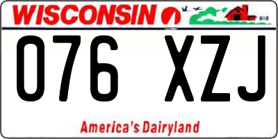 WI license plate 076XZJ