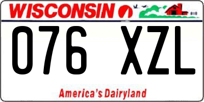 WI license plate 076XZL