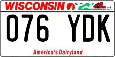 WI license plate 076YDK
