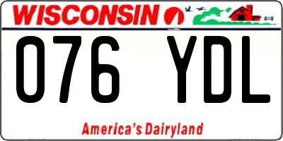 WI license plate 076YDL