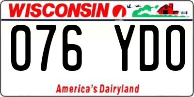 WI license plate 076YDO