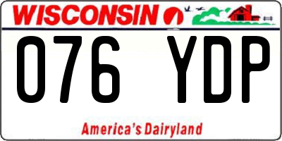 WI license plate 076YDP