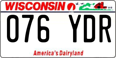 WI license plate 076YDR