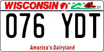WI license plate 076YDT