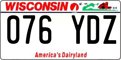 WI license plate 076YDZ