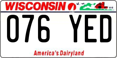 WI license plate 076YED