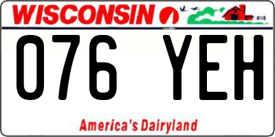 WI license plate 076YEH