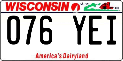 WI license plate 076YEI