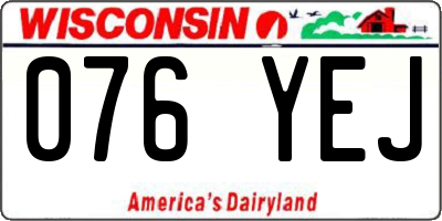 WI license plate 076YEJ