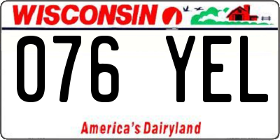 WI license plate 076YEL