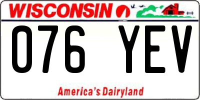 WI license plate 076YEV
