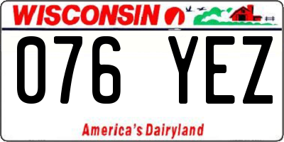WI license plate 076YEZ