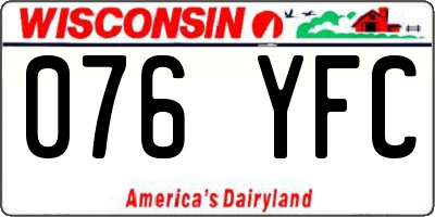 WI license plate 076YFC