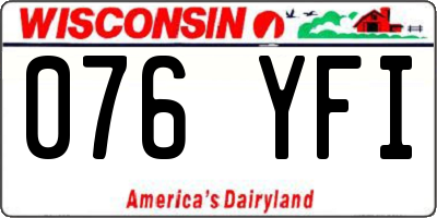WI license plate 076YFI