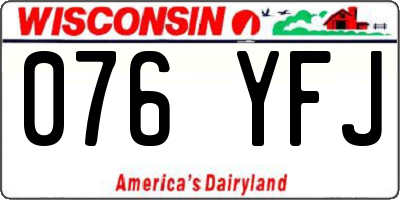 WI license plate 076YFJ