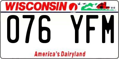 WI license plate 076YFM
