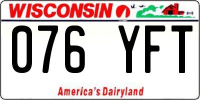 WI license plate 076YFT