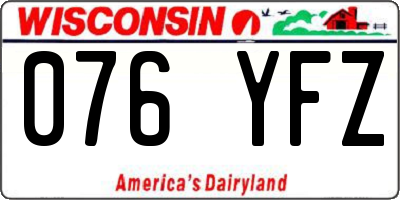 WI license plate 076YFZ