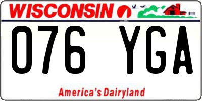 WI license plate 076YGA