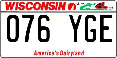 WI license plate 076YGE