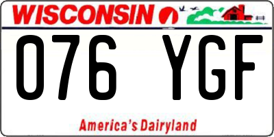 WI license plate 076YGF