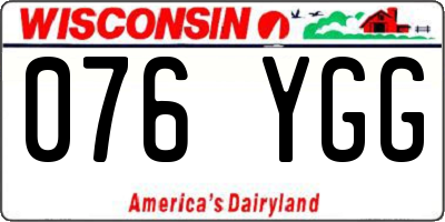 WI license plate 076YGG