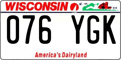 WI license plate 076YGK