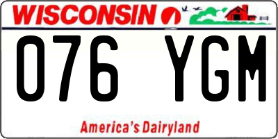 WI license plate 076YGM