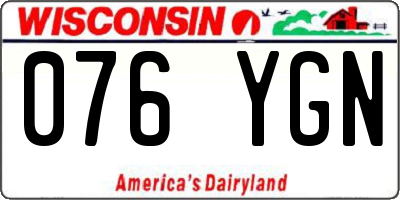 WI license plate 076YGN