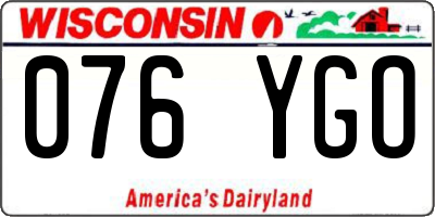 WI license plate 076YGO