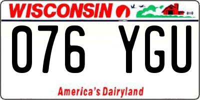 WI license plate 076YGU