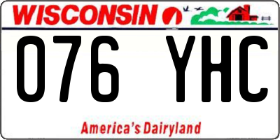 WI license plate 076YHC