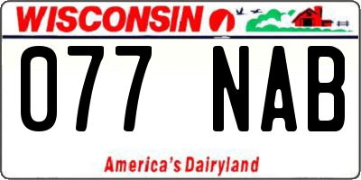 WI license plate 077NAB