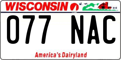 WI license plate 077NAC