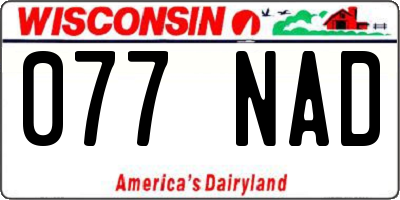 WI license plate 077NAD