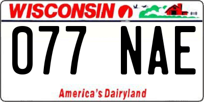 WI license plate 077NAE