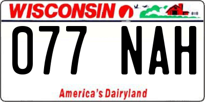 WI license plate 077NAH