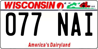 WI license plate 077NAI