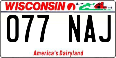 WI license plate 077NAJ