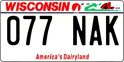 WI license plate 077NAK