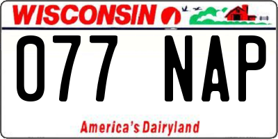 WI license plate 077NAP