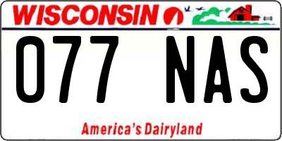 WI license plate 077NAS