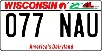 WI license plate 077NAU