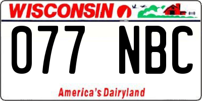 WI license plate 077NBC