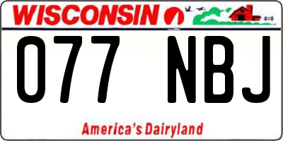 WI license plate 077NBJ
