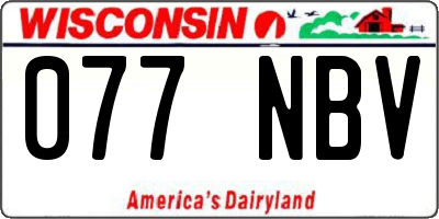 WI license plate 077NBV