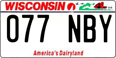WI license plate 077NBY
