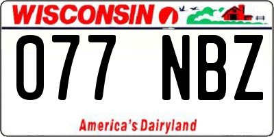 WI license plate 077NBZ