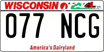 WI license plate 077NCG
