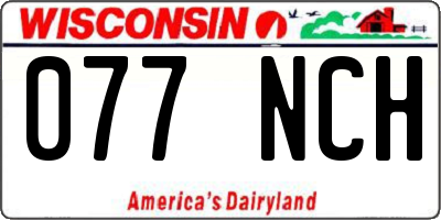 WI license plate 077NCH